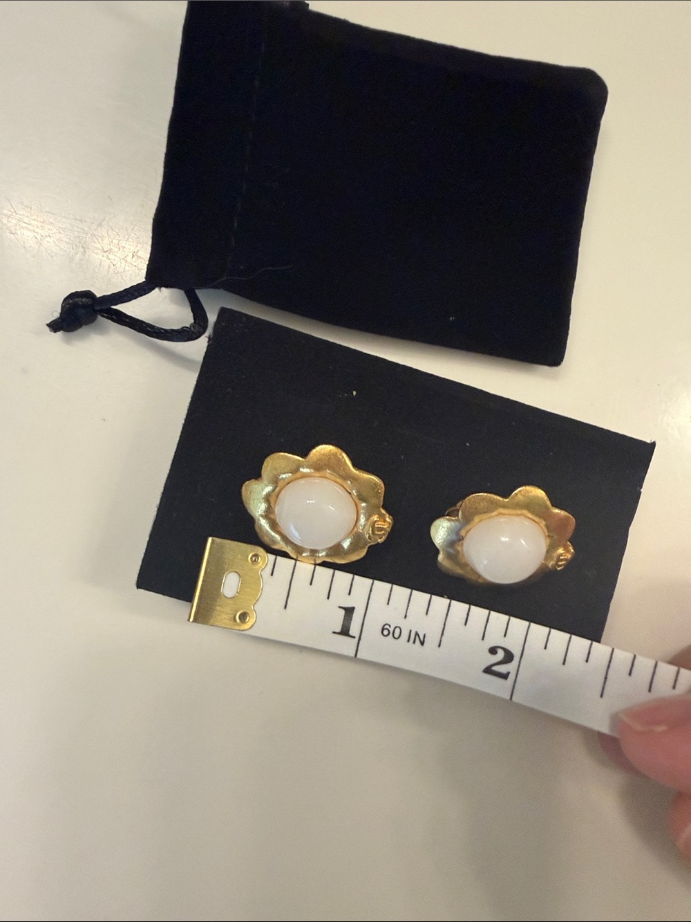 Chanel Gold-Tone Flower Clip-on Earrings - Picture 6 of 6